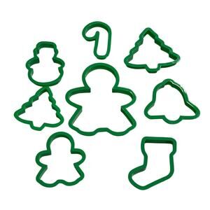 Holiday Christmas Cookie Cutters 8 Count Plastic/Large Gingerbread Man